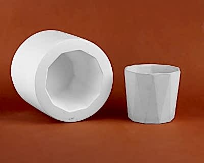  - Çokgen Ağızlı Bardak Döküm Kalıbı 9x8,5 cm