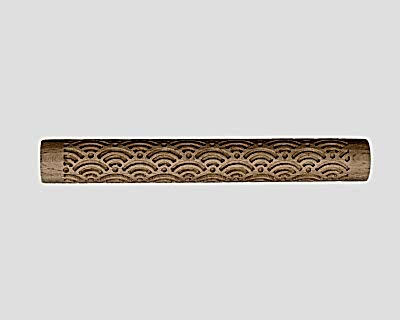  - Desenli Ahşap Merdane (Gökkuşağı)