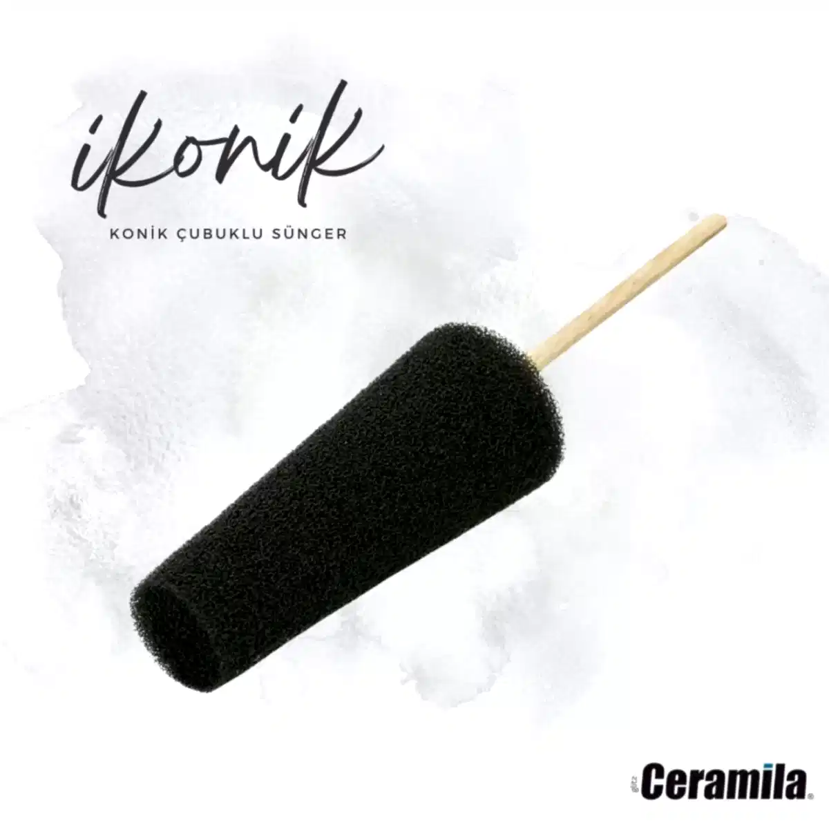 Ceramila - İkonik 3007 Siyah Çubuklu Rötuş Süngeri