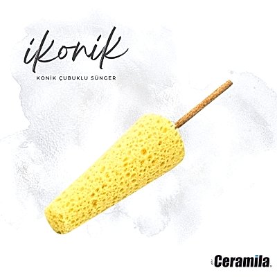 Ceramila - İkonik 3066 Sarı Çubuklu Rötuş Süngeri