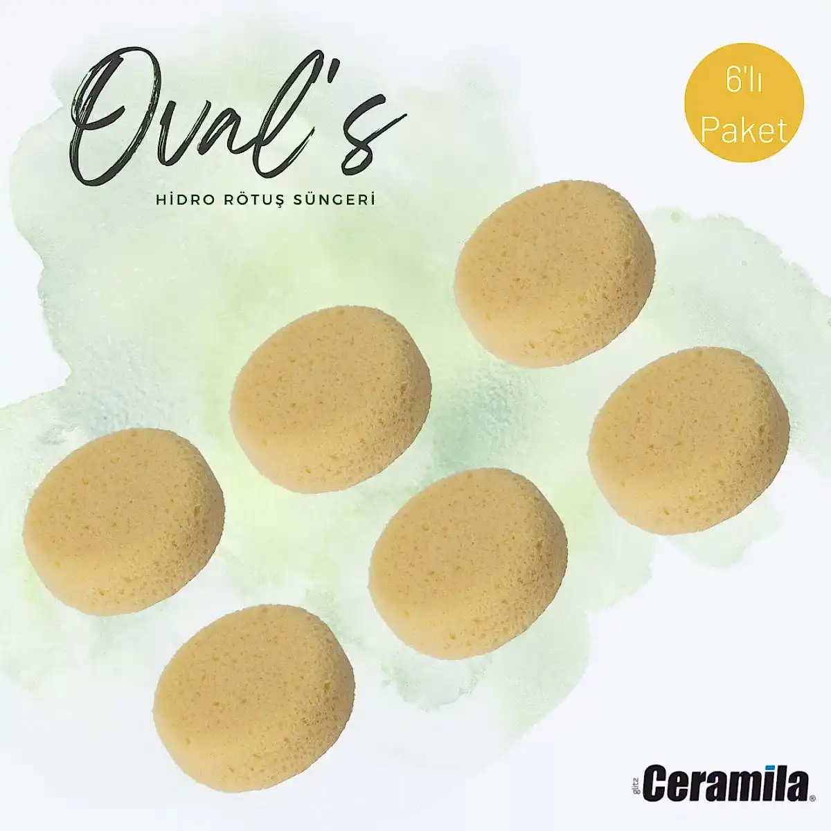 Ceramila - Oval’s Hidro 3068 Rötuş Süngeri 6’lı Paket